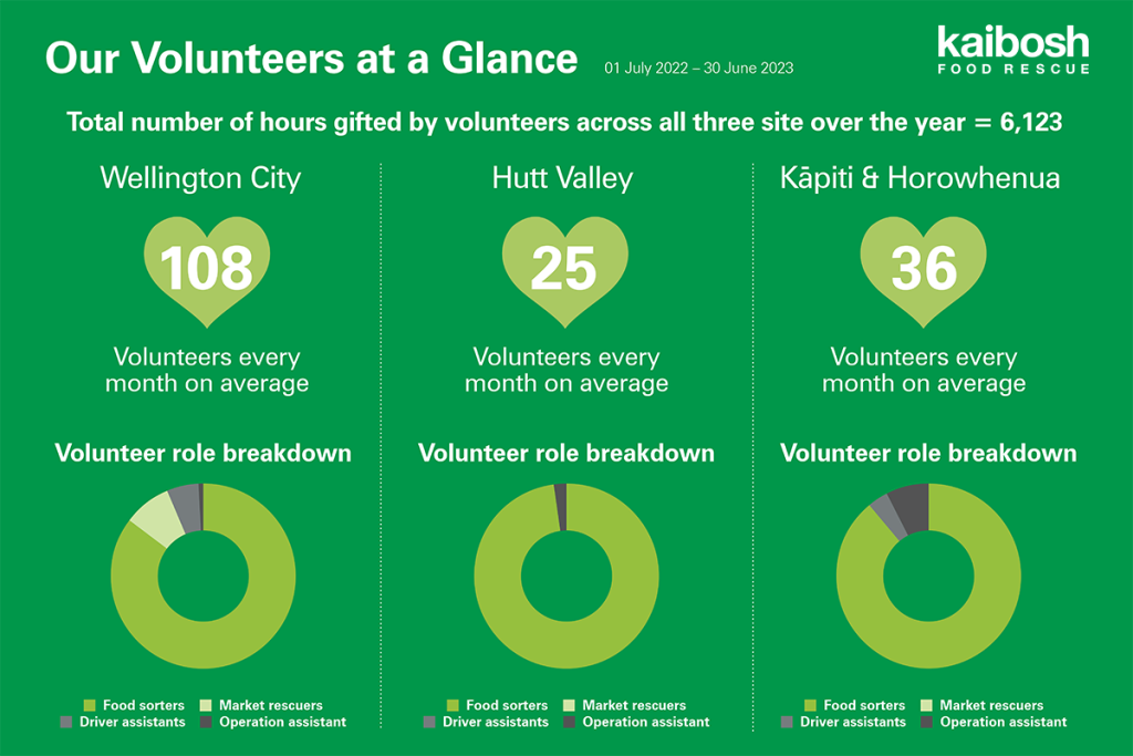Graphic says Our Volunteers at a Glance, with a number of statistics and pie charts displayed.